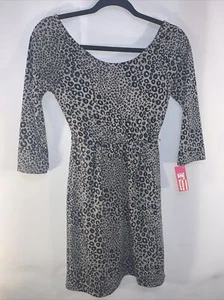Xhilaration Dress Women XS Scoop Neck Leopard Print Gray Black NWT #508. - Picture 1 of 9