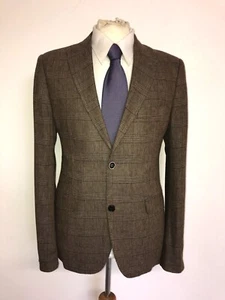 HOLLAND ESQ Liberty Fabric - Mens Slim Fit Checked LINEN SUIT - 40 Reg - W34 L29 - Picture 1 of 13