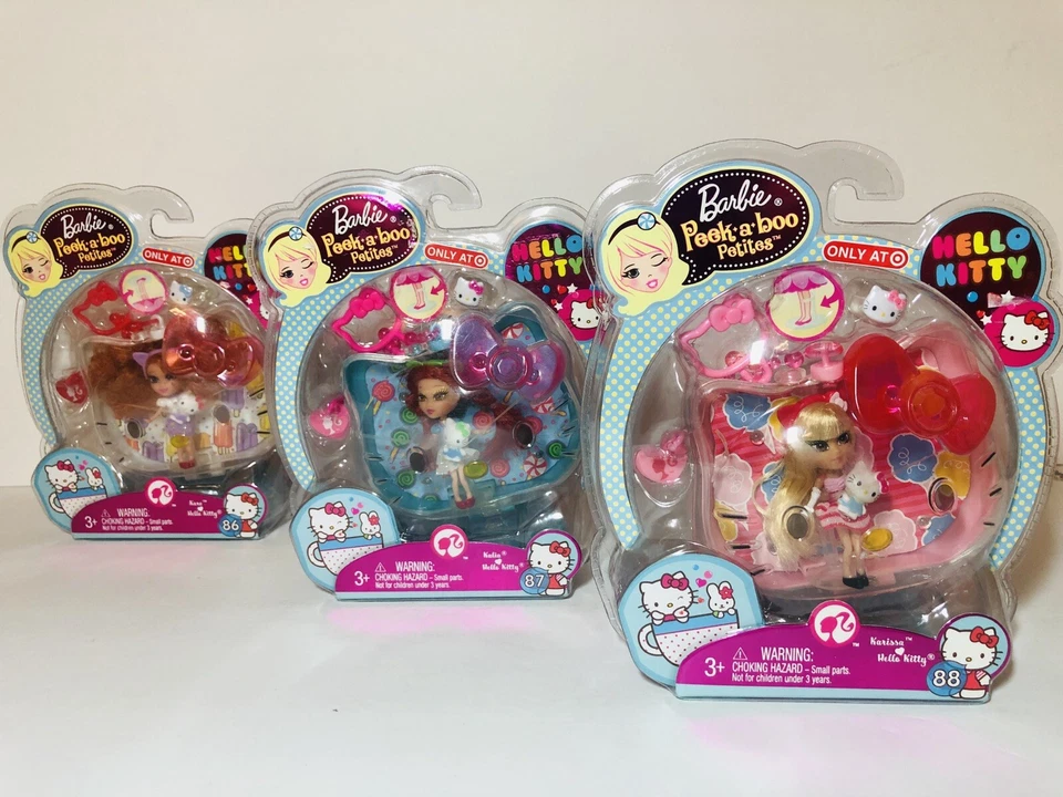 HELLO KITTY: Barbie Peek a Boo Petites Lote: 86, 87, 88 RARO por Mattel Sanrio NUEVO Foto 1 de 4