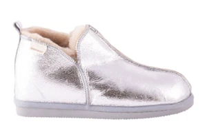 Shepherd of Sweden Damen Annie Boot Luxus Lammfell Hausschuhe - Silber - Bild 1 von 7