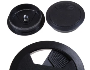 Desk Grommets Drill Hole 50mm Dia Cord Cable Cover Table Protection Wire Black - Picture 1 of 4