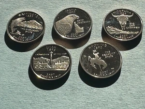 (5) US Mint Proof State Quarters-2007 S Uncirculated Copper Clad. No case or COA - Picture 1 of 4