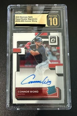 2022 Donruss Optic #RRS-WO Connor Wong Rated Rookie Auto Pristine Perfect 10 CGC - Image 1 of 2