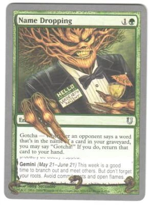 Magic_the_gathering Unhinged Name Dropping #105 2004,MTG,LP Uncommon - Image 1 of 2