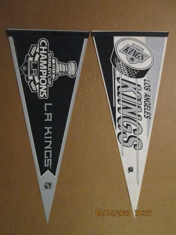 NHL Los Angeles Kings Vintage 1989 & 2012 Stanley Cup Champions Logo Pennants Cover