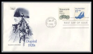 US FDC # 2135 17c Dog Sled Artmaster 1986, 9p2402 - Picture 1 of 1