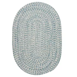 Colonial Mills Howell Federal Blue White Tweed Indoor Outdoor Braided Oval Rug - Picture 1 of 2