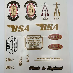 BSA FULL WET TRANSFER SET FOR CLASSIC MOTORCYCLES - UK SUPPLIED - Picture 1 of 3