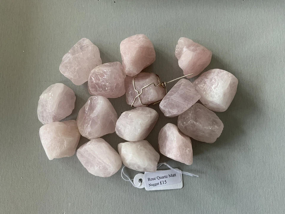 Matt Rose Quartz Beads x 15.  Wgt 267g - Image 1 of 1