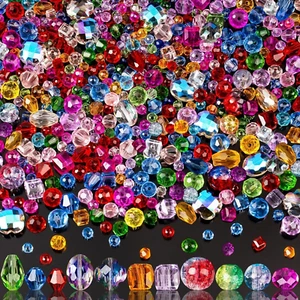 636pcs Glass Beads for Jewelry Making - Colorful Rainbow Craft Crystal Beads .. - Picture 1 of 12