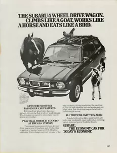 1976 Subaru 4 Wheel Drive Wagon Climbs Like a Goat Work Horse VINTAGE PRINT AD - Picture 1 of 2