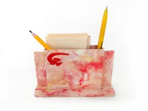 Vintage Desk Organizer Tabletop Desktop Pen Pencil Mail Bills Paper Holder USSR - Picture 1 of 9