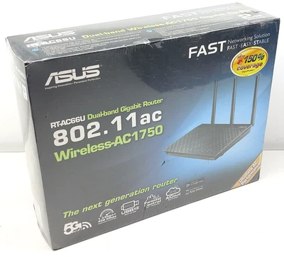ASUS RT-AC66U Dual Band Gigabit Router AC1750 - Image 1 of 4