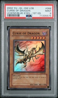 Yu-Gi-Oh! 2002 Curse Of Dragon LOB-066 1st Edition - PSA 9 - Image 1 of 2