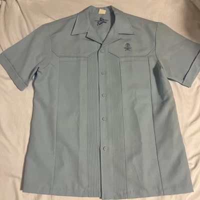 Vintage Iolani Hawaii Executive Hawaiian Shirt Large Blue Retro - Image 1 of 4