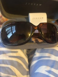 Brown Tortoise Shell Pattern Jigsaw Sun Glasses… In Box…..Very Good Condition - Picture 1 of 6