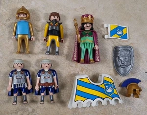 Vintage Playmobil Medieval Gold Knight Swan & King Figures Lot - Picture 1 of 2