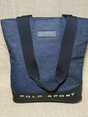 Bolso de Mano Ralph Lauren Polo Deportivo Denim De Colección Años 90 Y2K Retro Azul Negro Shopper Foto 1 de 4