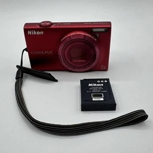 NIKON Coolpix S6100 16.0MP Compact Digital Camera Red 7x Wide Zoom -Tested - Picture 1 of 11