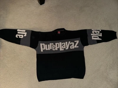 Suéter vintage anos 90 Pure Playaz tamanho 2XL hip hop streetwear peso pesado EUA Y2K - Imagem 1 de 4