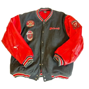 Makaveli Tupac Shakur Giacca Cappotto Uomo Reversibile Lana/Pelle 3XL Rosso/Nero - Foto 1 di 17