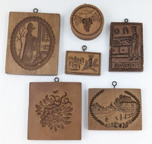 Lot of 6 Springerle Cookie Mold Butter Press made of Resin Switzerland USA - Picture 1 of 12