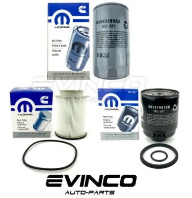 Комплект дизельных масляных и топливных фильтров Mopar 2013-2017 Ram 2500 3500 4500 5500 6,7 л от оригинального производителя - Изображение 1 из 4