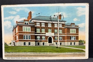 Postcard West Broad Street School Westerly R.I. 1921 - Picture 1 of 2