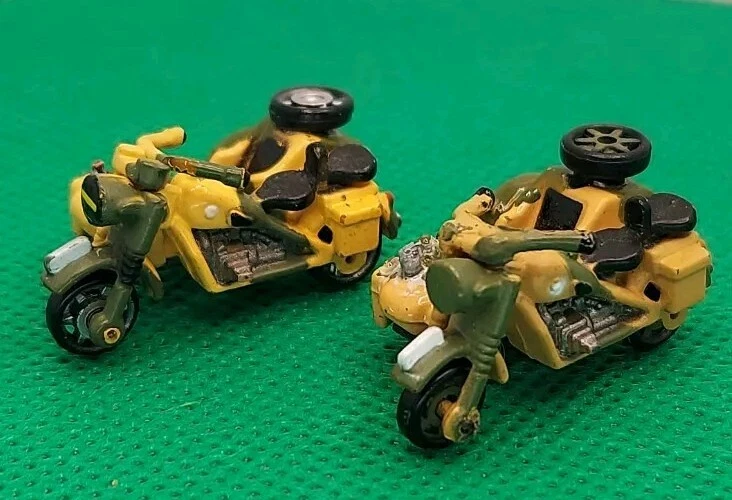 MICRO MACHINES Lot Of 2 MILITARY MOTORCYCLE BMW R75 w/Side Car Bike Read - Image 1 of 4