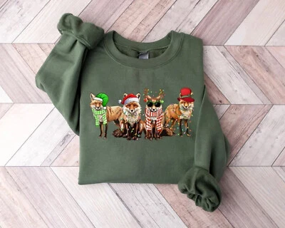 Christmas Fox Family Sweatshirt, Cute Fox Christmas Shirt, Gift for Fox Lovers - Image 1 of 4