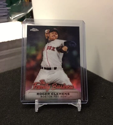 Roger Clemens Family Business 2019 Topps Chrome FBC-6 Boston Red Sox Refractor - Image 1 of 4