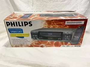 Philips VCR VRB411AT 22 Player Smart Clock Auto Time Setting 4 Head Open Box - Picture 1 of 10
