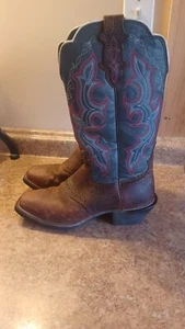 Justin Stampede Punchy Cowgirl Square Toe L7305 Stiefel Größe 6 1/2 C (schmal) - Bild 1 von 7