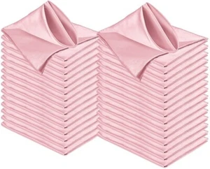 Satin Napkin Square 20 x 20 Inches Pink Dinner Weddings Party Napkin Soft New - Picture 1 of 7