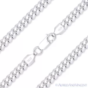 4,9 mm Miami Cuban Curb Link Herren Kette Armband .925 Sterling Silber mit Rhodium - Bild 1 von 2