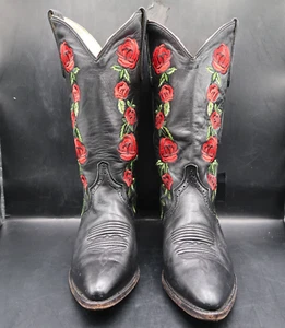 Dan Post Western Cowboy Rose Embroidered Boots Womens Size 7.5 M Style DP 22150 - Picture 1 of 24
