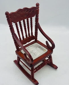 Dollhouse Miniature Gloucester Rocking Chair Woven Seat - Picture 1 of 3