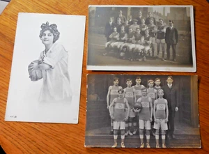 Early 1900s (1910-21) lot 3 vintage basketball real photo postcards Nebraska - Picture 1 of 3