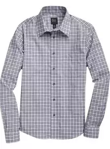 Jos. A. Bank Men's Non Iron Slim Fit Dress Shirt XXL NWT Light Gray Purple Plaid - Picture 1 of 8