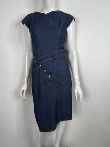 Vtg CHRISTIAN DIOR BY JOHN GALLIANO SS2000 BLUE DENIM DRESS FR38 US6 - Picture 1 of 10