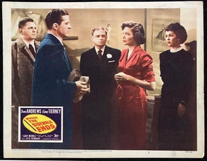 WHERE THE SIDEWALK ENDS Original Movie Lobby Card Poster Gene Tierney Film Noir - Picture 1 of 2