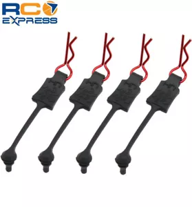 Hot Racing Red bent Body Clips 23mm long 1.2mm wire (4) BWP39T02 - Picture 1 of 2