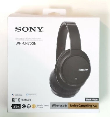 Sony WH-CH700N Wireless Noise Cancelling Black Bluetooth Headphones - Image 1 of 4