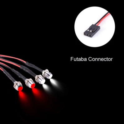 3mm Red & White Headlamps Headlights LED Light for Traxxas Tamiya Axial RC Model - Image 1 of 4