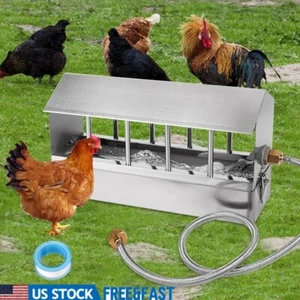 Automatic Chicken Waterer Stainless Steel Poultry Dispenser Float Valve Kit New - Picture 1 of 8