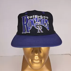 Vintage Colorado Rockies MLB eng anliegende Größe 7 3/8 Mütze The Game 90er Spellout - Bild 1 von 8