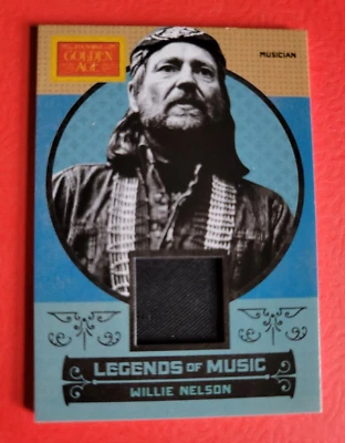 WILLIE NELSON COUNTRY SINGER WORN RELIC MEMORABILIA CARD GOLDEN AGE MUSIC - Image 1 of 2