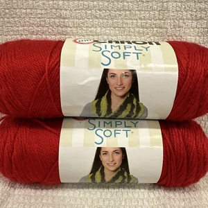 CARON Simply Soft 100 Year 6oz 315yds Med 4 Harvest Red 9763Acrylic NEW 2016 - Picture 1 of 5