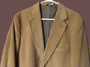 Vintage John Alexander Suit Jacket Blazer Corduroy Lined XL 44R 3 Front Pockets - Picture 1 of 13