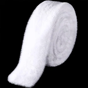 Cinta de cinta de piel sintética a rayas de piel de felpa larga de 1,5 m de Navidad - Imagen 1 de 16